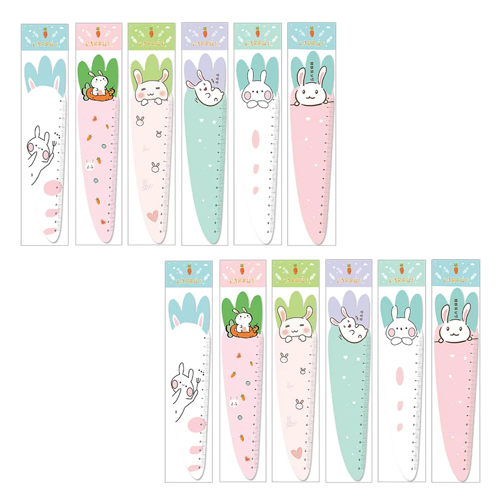 

12pcs Creative Rulers Highlight Tracking Bookmarks School Stationery