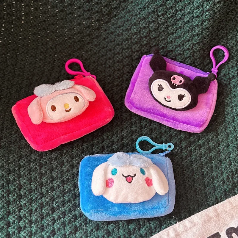 Hello Kitty милый плюшевый квадратный кошелек для монет мультяшный хранения