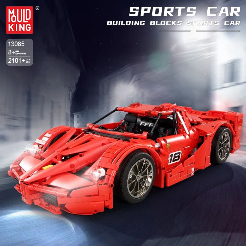 

MOULD KING RC Car Building Blocks Red Devil MOC High-Tech 1/8 Remote Control Racing Sports Car Model Bricks Toys Birthdays Gifts