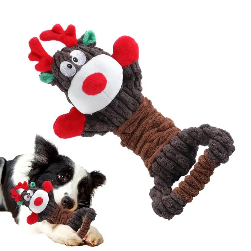 

Рождественская пищалка, игрушка для собак, олень, сжимаемые игрушки для самостоятельной игры, игрушки для домашних животных, чтобы снять настроение вашего питомца, жевательная игрушка для собак со сжимаемым звуком