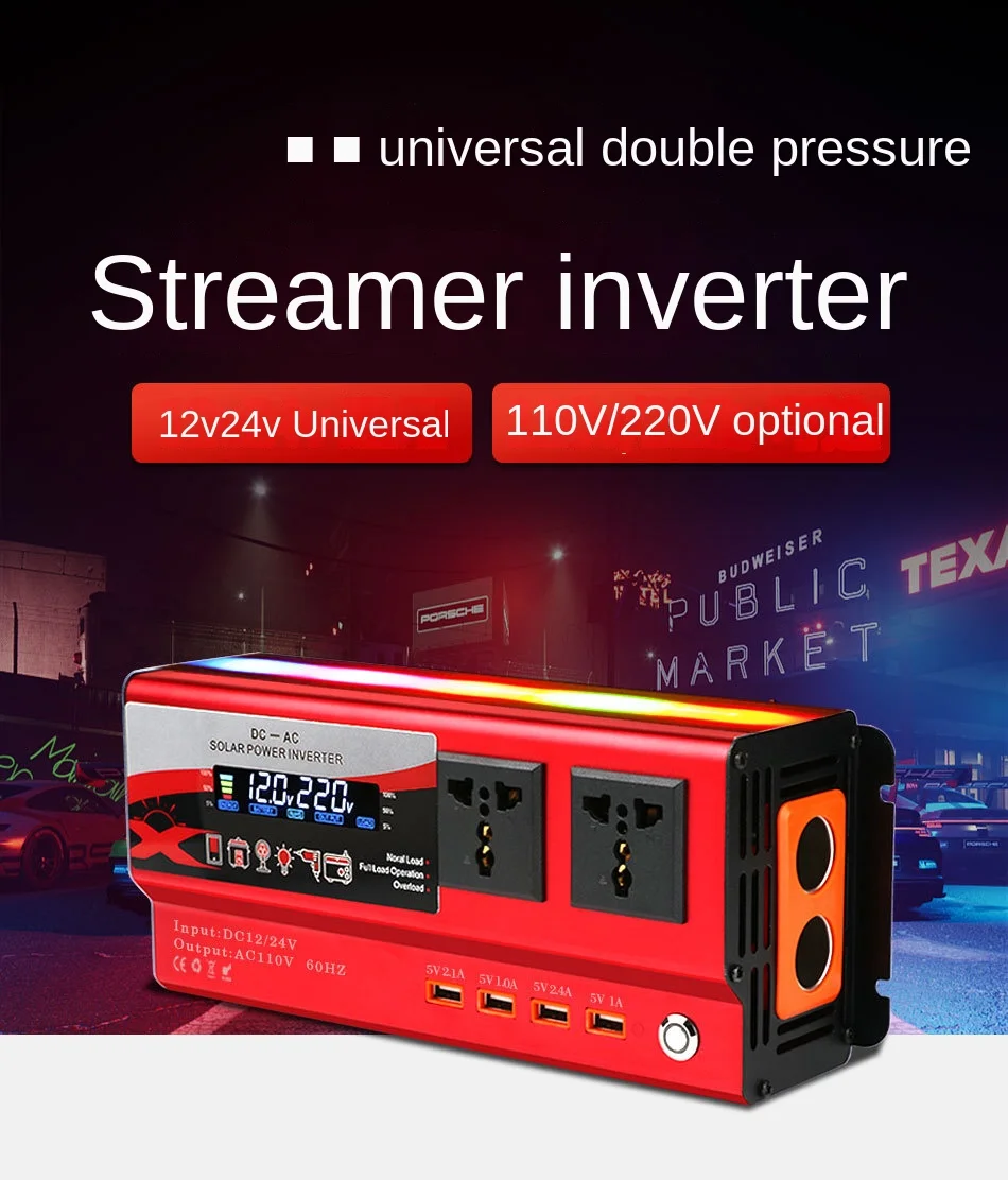 

DIDITO Inverter 12v 220v Modified sine wave Inverter Generator 48V 110V Wind Trubine Converter Solar Car Inverters