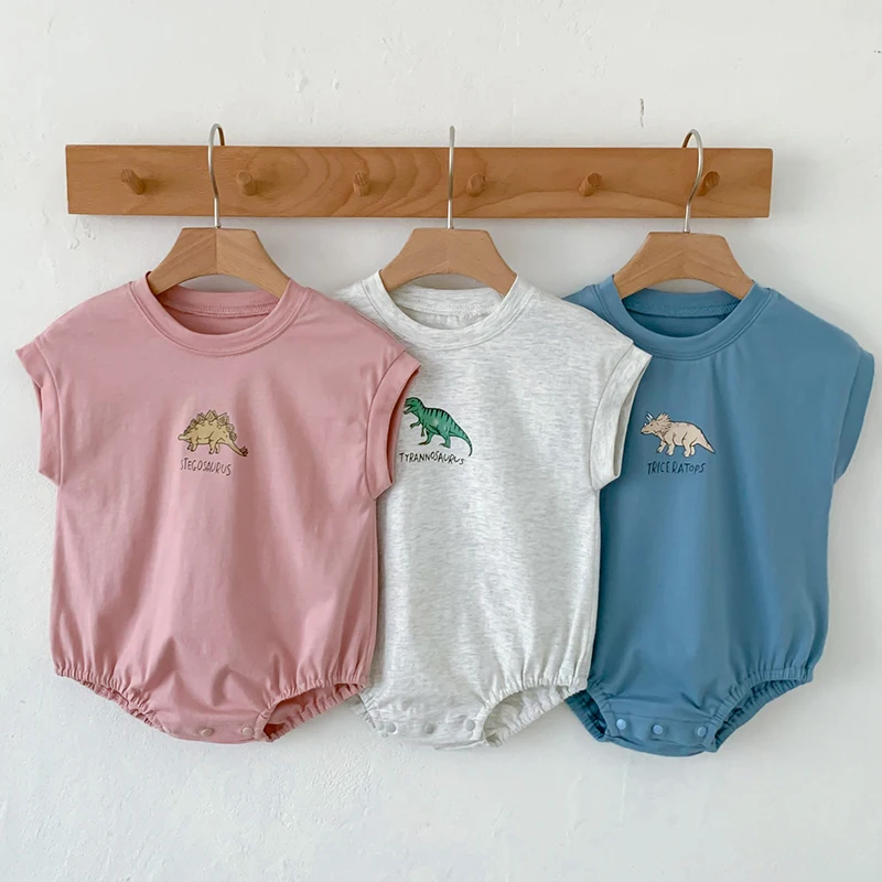 

Newborn Romper Infant Baby Girls Boys Romper Dinosaur Short Sleeve Jumpsuit Cotton Sunsuit Summer Toddler Clothing Korean Style