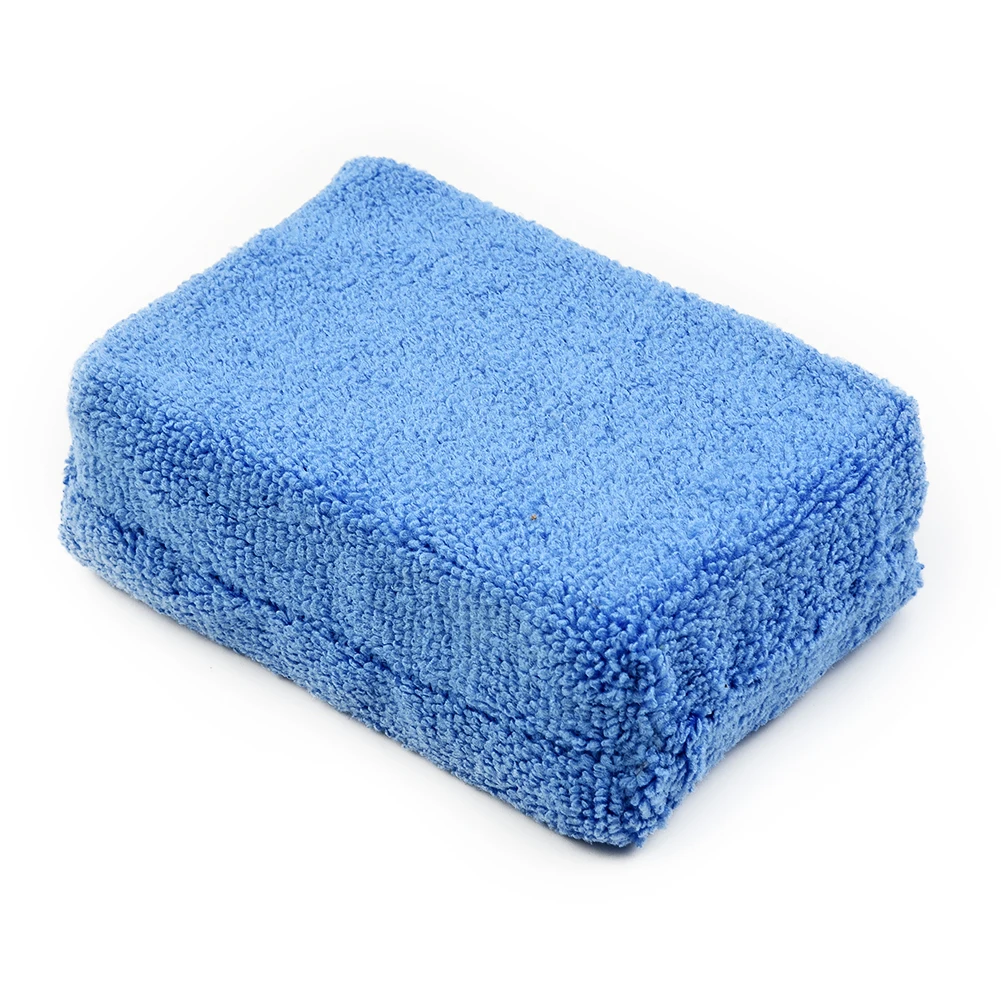 

4/8 PCS Microfiber Sponge Blue Microfiber Applicator Sponge Pads Car Wash Cloths Brush Wax Polish Auto Care 12cm*8cm*3.5cm