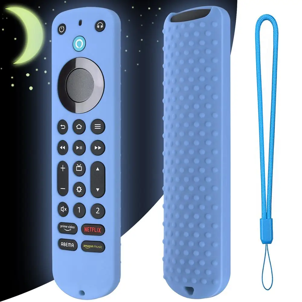 

Remote Control Cover Compatible For Introducing Alexa Voice Remote Pro Controller Silicone Case With Lanyard