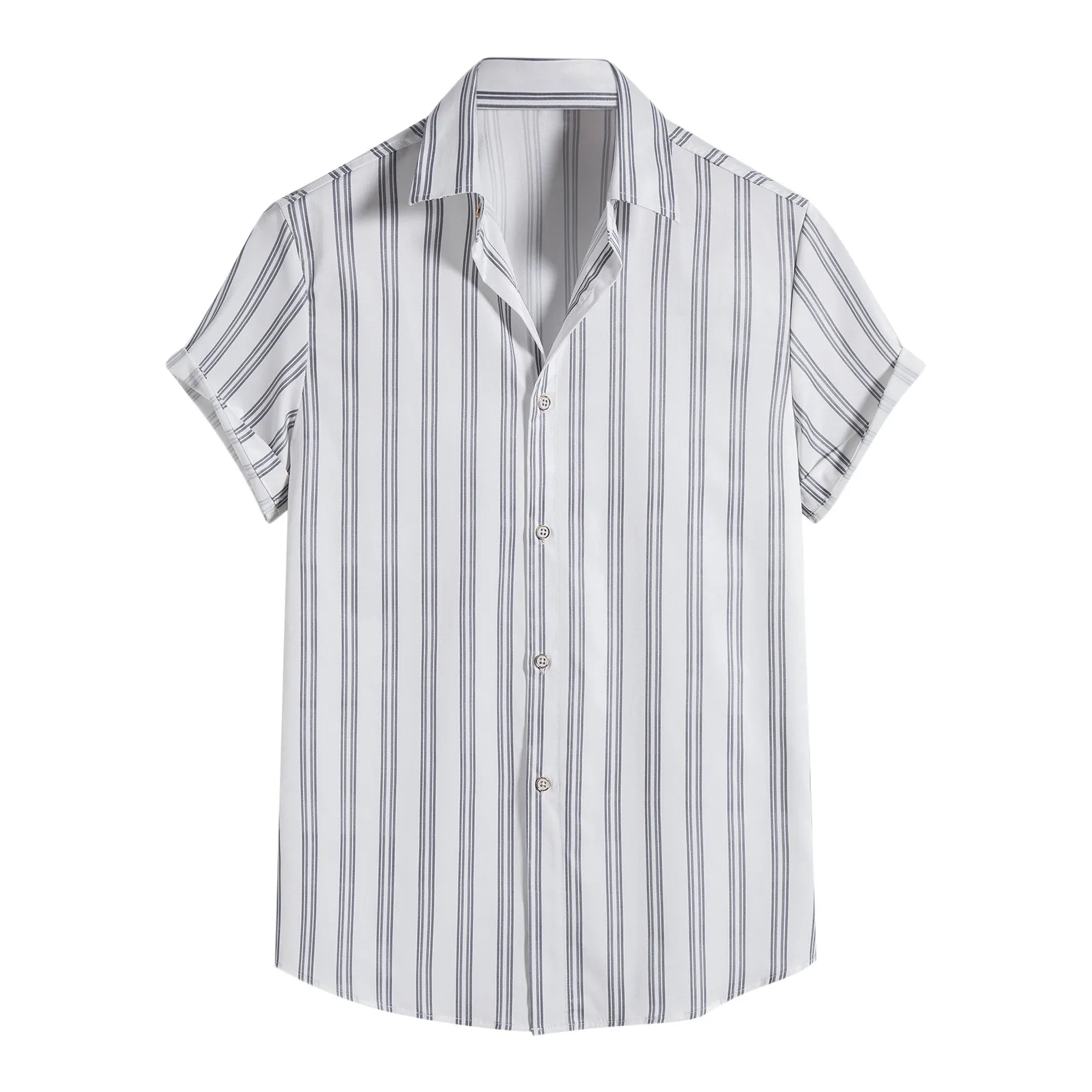 

Мужская летняя рубашка с отложным воротником, с принтом