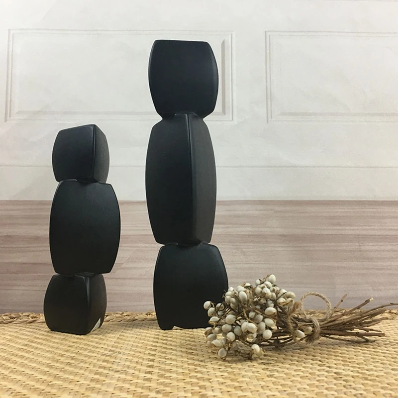 Nordic Minimalist Ceramic Vase Creative Abstract Lotus Root Irregular Geometric Triangle Shaped Flower Pot Home Decor