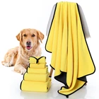 Аксессуары для собак банное полотенце для домашних животных большое супервпитывающее полотенце из чистого волокна мягкое безворсовое быстросохнущее толстое банное полотенце для собак