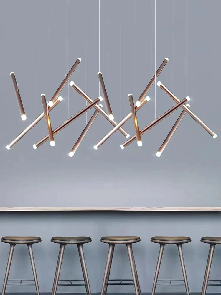 2024 современный ресторан светодиодная люстра на чердаке кухонная лестница