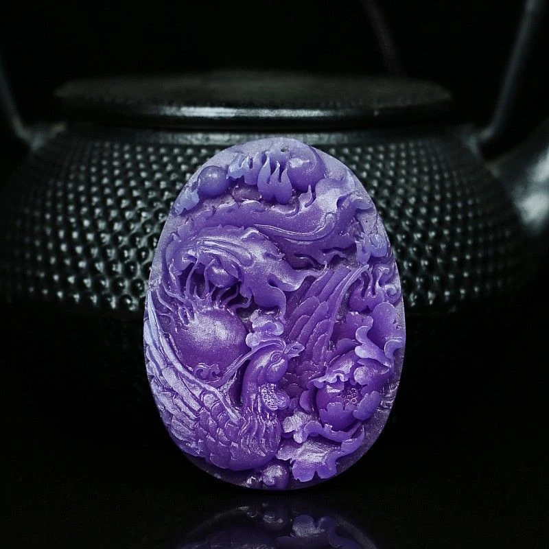 Shu Julai ручной работы Феникс опера пион кулон с фиолетовой резьбой имитация