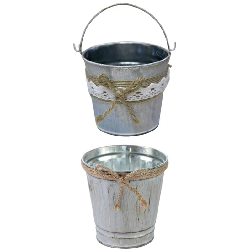 

2 металлические вазы для цветов, винтажная железная ваза, цветочный горшок, наружная и внутренняя подставка