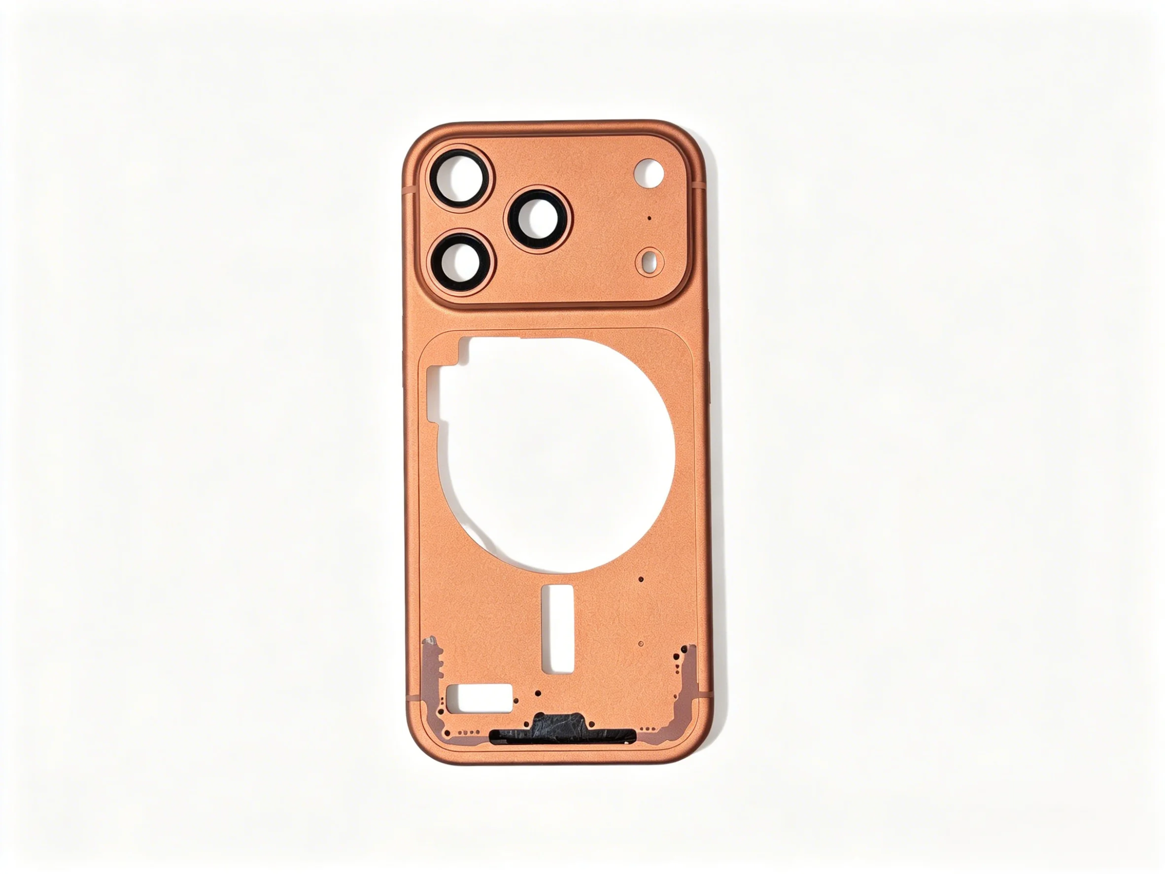 Сменная средняя рамка для iPhone 17 Pro с кнопкой камеры, клавиатурой, разъемом для зарядки, сетчатой сеткой, застежкой и сапфировым стеклом камеры (art.: 3920daa46deeb) - 3920daa46deeb
