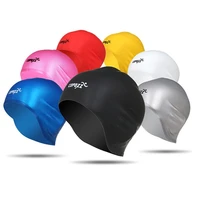 adults swimming cap soft silicone waterproof swim pool hat unisex no slip watersports diving hat cover with ear cover protect