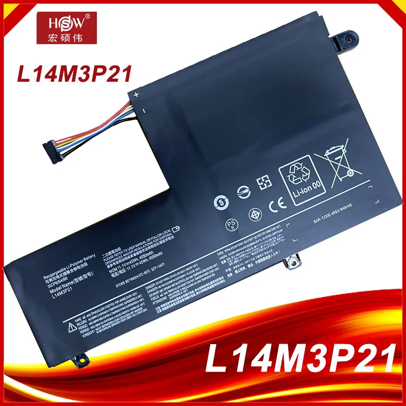 

Аккумулятор L14L3P21 L14M3P21 для ноутбука Lenovo Flex 3-1470 1580 5B10G78611 Edge 2-1580 Yoga 500 14ISK L14M3P21 11,1 V 45WH