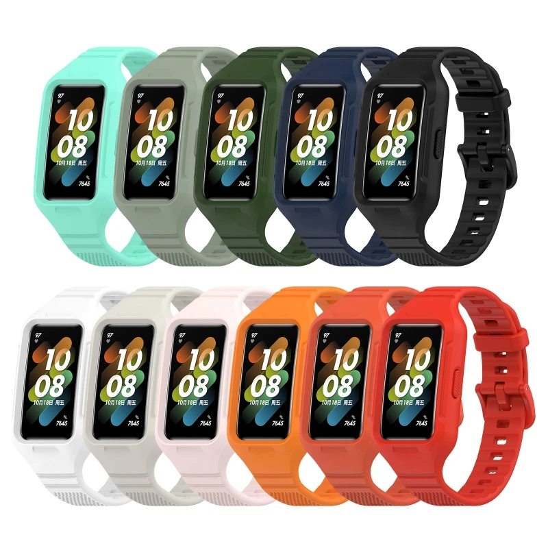 

Ремешок силиконовый для huaweiBand 7, регулируемый спортивный браслет с защитой от пота, для наручных часов, E8BE