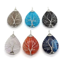 natural stone agate pendants water drop necklace charms for jewelry making diy earrings dragon pattern agate teardrop pendants