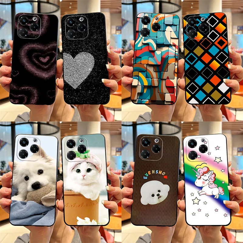 Чехол для Infinix Note 40X 5G черный матовый 2024 мягкий силиконовый защитный чехол с