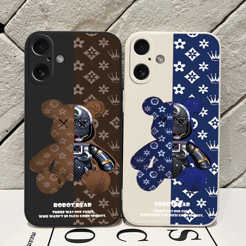 Fashion Cute Robert Bear Case For Oppo Realme C65 C63 C55 C53 C35 C33 C30 C20 C21Y 13 11 10 9 9i 8 GT Neo2 Pro Plus 4G 5G Cover |