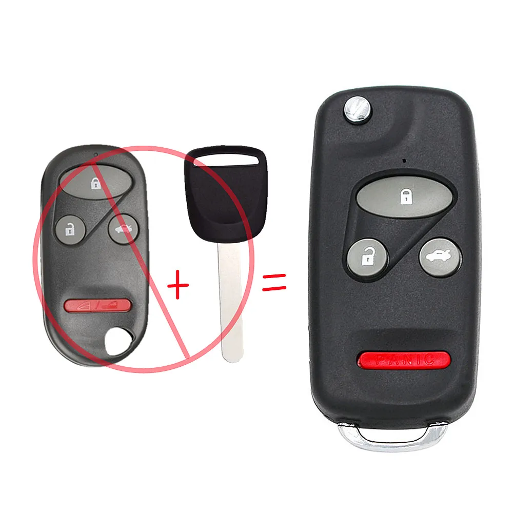 

Modified3+1/4 buttons Flip Remote Key Fob Shell housing Case for HONDA Accord Civic CR-V Fit Odyssey Ridgeline Pilot UNCUT