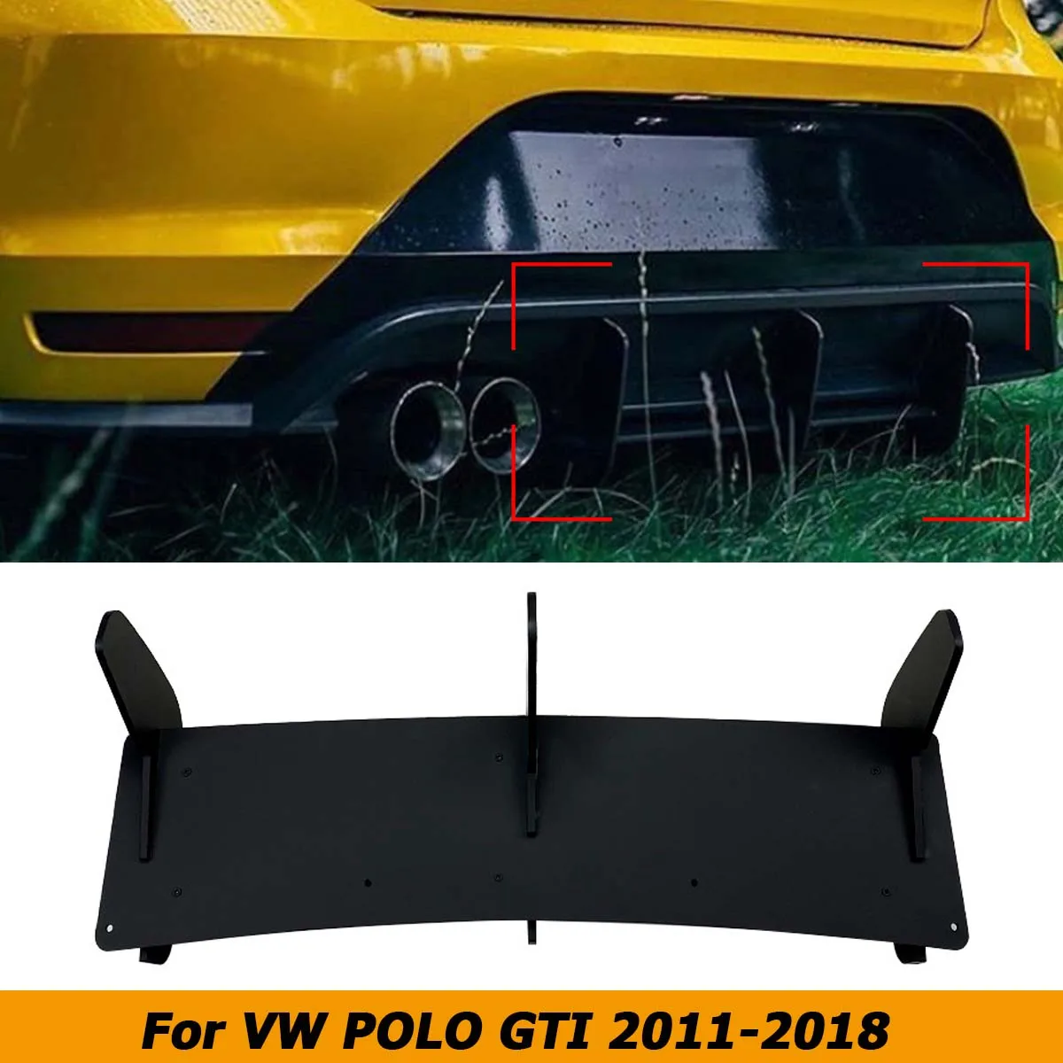 

Rear Bumper Diffuser For Volkswagen VW Polo GTI 2011-2018 Spoiler Lip Shark Fin Car Accessories Lower Boot Guard Plate Trim