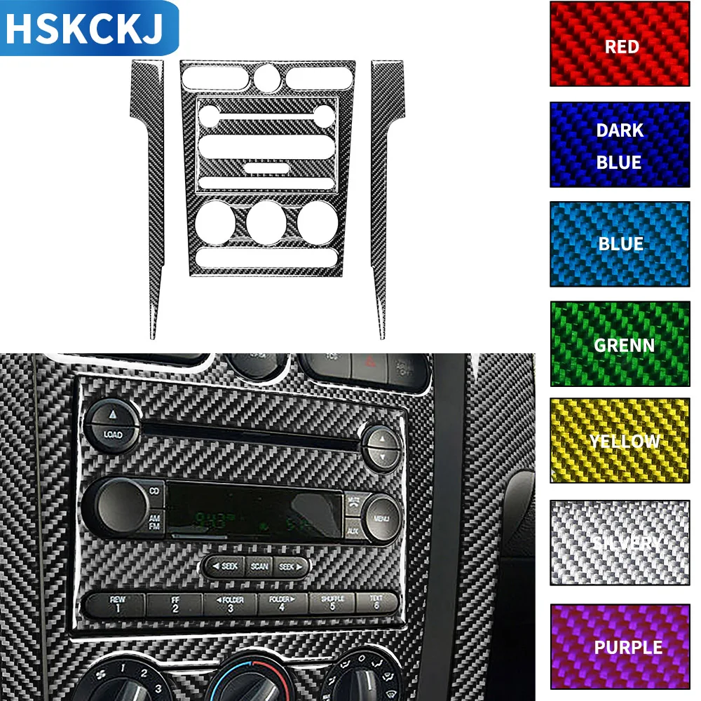 

For Ford Mustang 2005-2009 GT Multicolor Carbon Fiber Sticker Central Control Set AC CD Player FM Frame Interiors Car Accessory