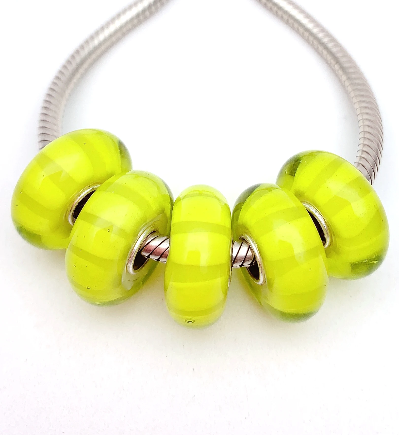 

YG797 5X 100% Authenticity S925 Sterling Silver Beads Murano Glassbeads NEW Fit European Charms Bracelet Diy Jewelry Lampwork
