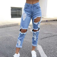 womens pocket small leg classic sexy capris 2021 spring and summer new street style mid waist female multi hole skinny jean pop