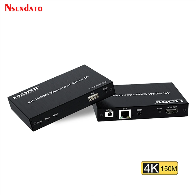 4K HDMI USB квм-удлинитель 150 м более Cat6 UTP удлинитель HDMI RJ45 через IP Ethernet сеть KVM HDMI удлинитель для USB мыши клавиатуры