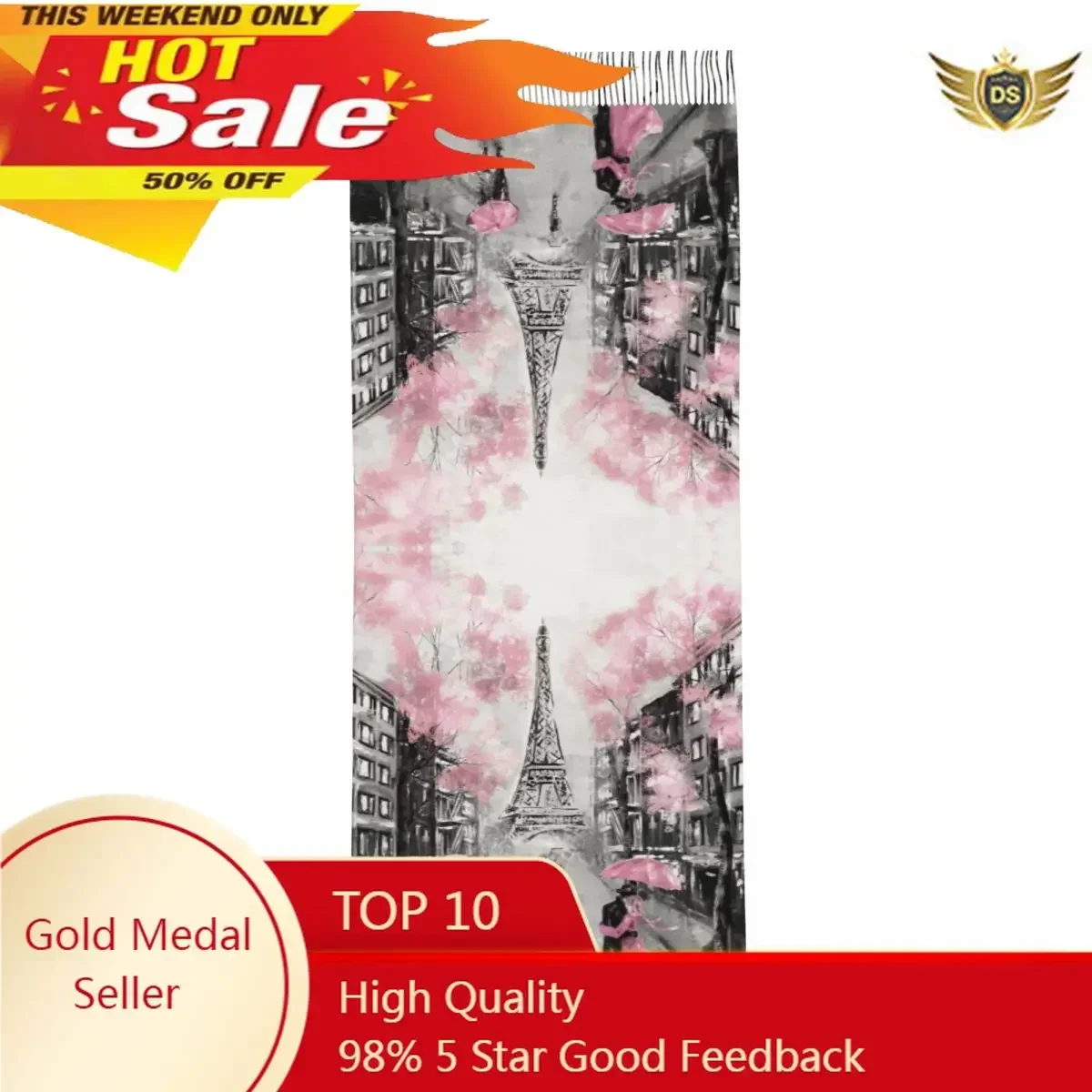 Женский шарф для пар зимние шали с картиной маслом на Французской Эйфелевой