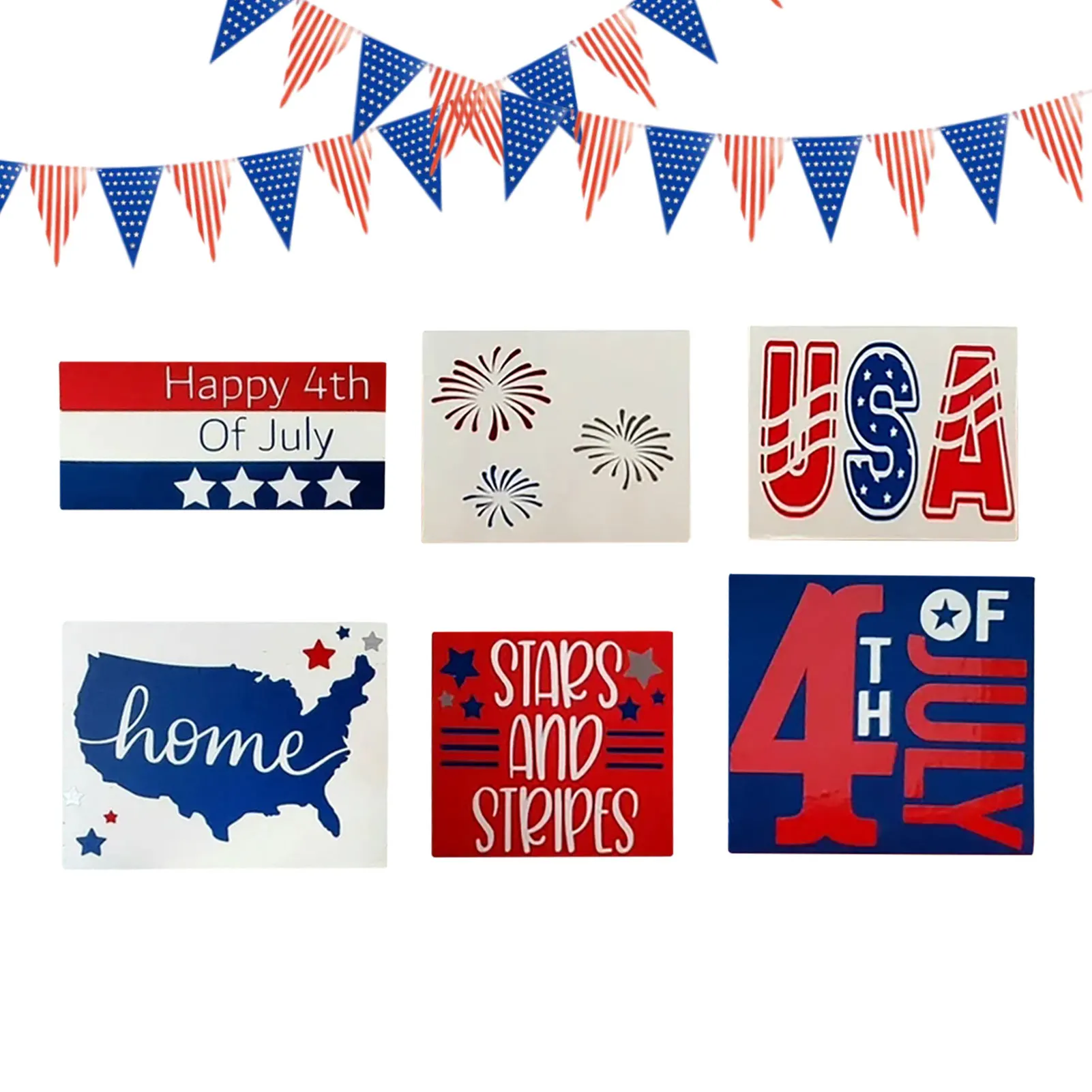 

Independence Day Decorations Blocks Independence Day 4th Of July Table Topper Decors American Patriotic Ornaments Party Supplies