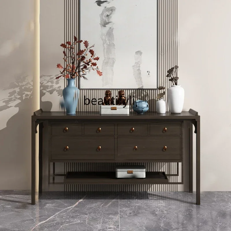 LНовый шкаф на крыльце из цельного дерева в китайском стиле светлый роскошный