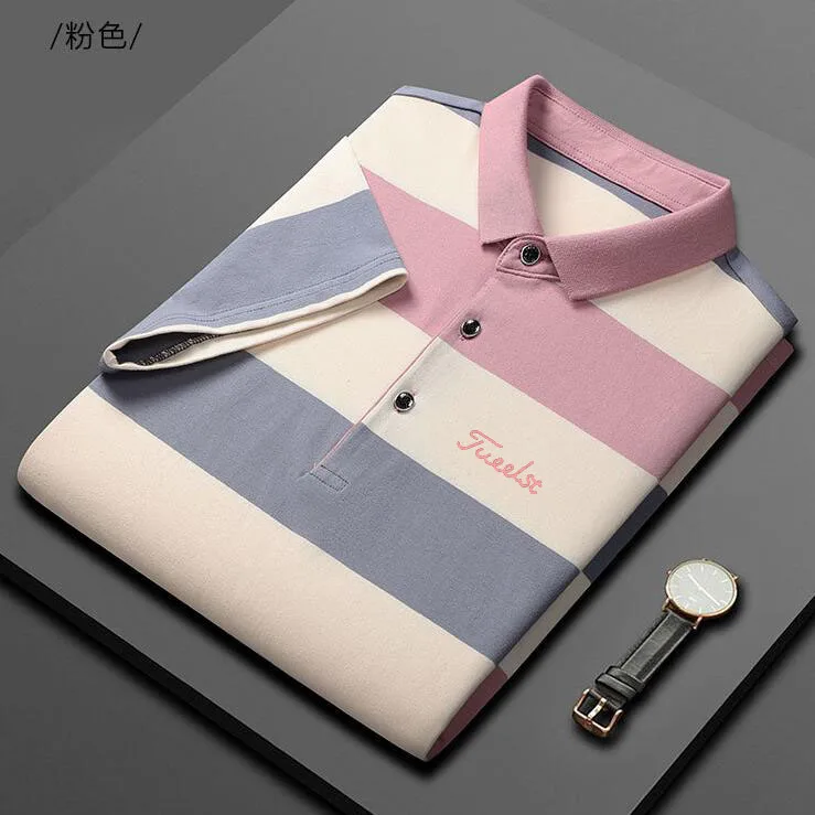 Embroidery Logo Golf Shirts for Men's New Golf Clothes Outdoor Sports Fashion casual Short-sleeved Golf Polo Shirt Men's T-shirt