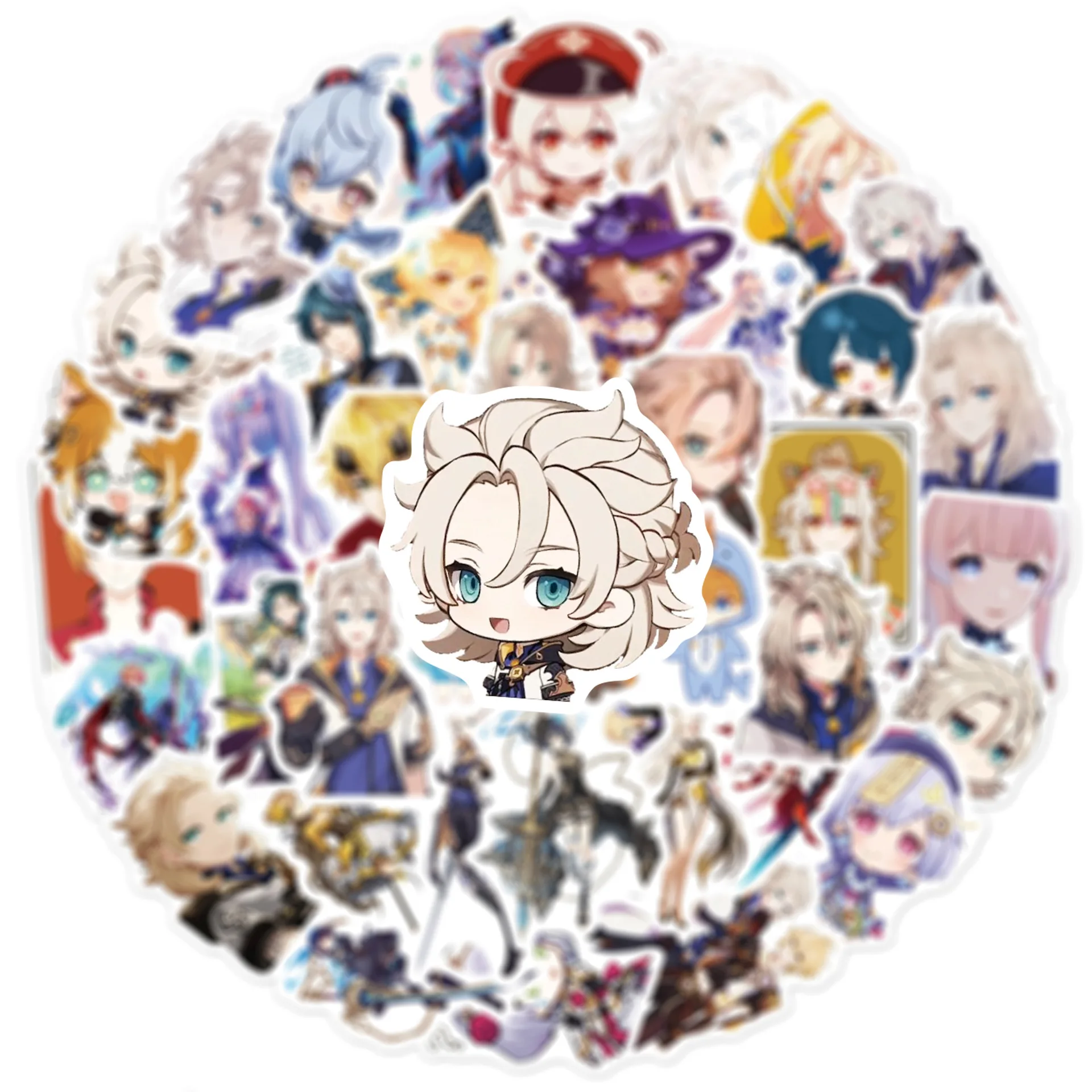 

50 Pcs Game Genshin Impact Stickers, Waterproof Pvc Stickers for Car Motorcycle Skateboard Luggage Decals for Kids Gifts