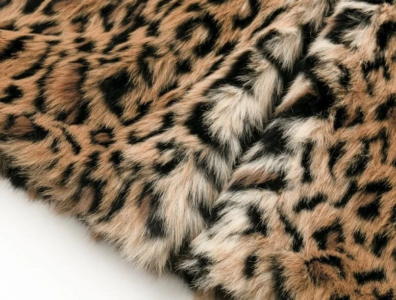 ICCLEK Faux Fur women's Lapel coat leopard fur coat women's autumn and winter long sleeve plush artificial fur