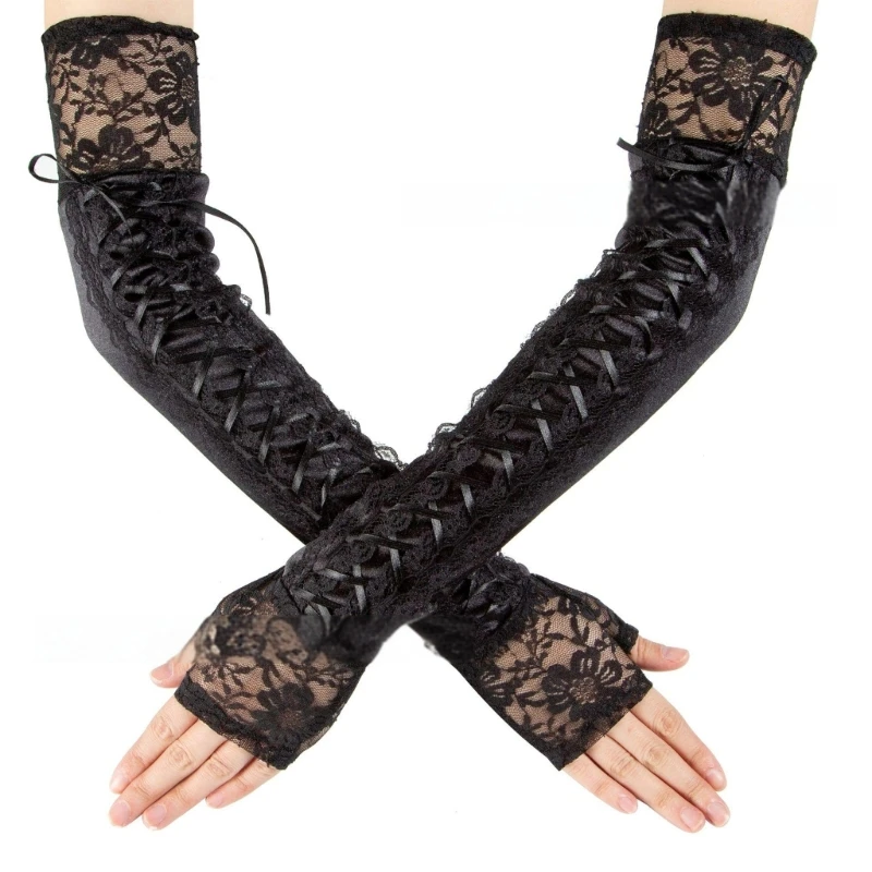 Женские перчатки 1920-х годов с бантами на половину пальцев для свадебного костюма