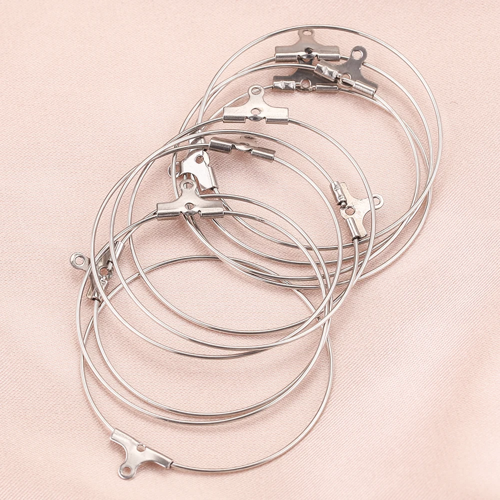

10pcs Double Hanging Round Stainless Steel Connection DIY Rings Earrings for Jewelry Accessories Making