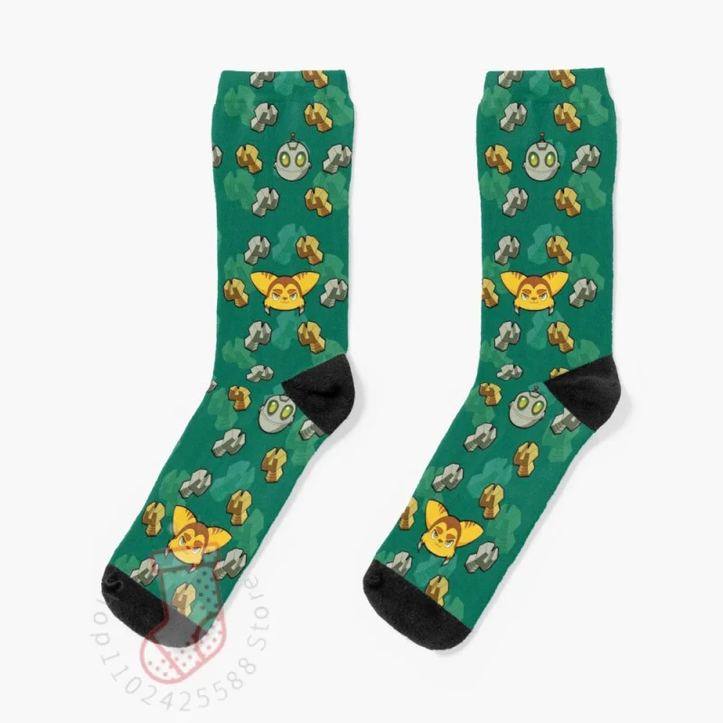 Ratet and clank pattern Socks Men Cycling Socks