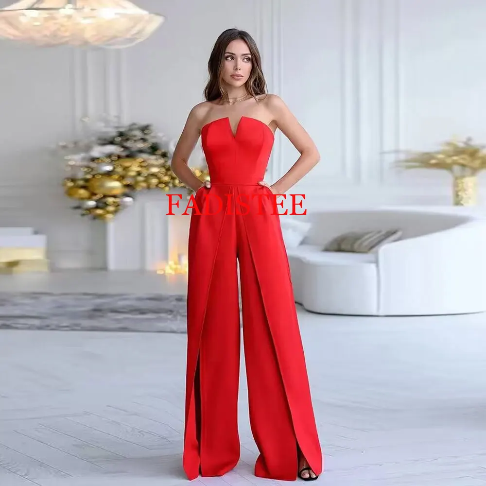 

Новое поступление, элегантный женский вечерний ремень, повседневный сексуальный женский комбинезон без рукавов, Модный с высокой талией и широкими штанинами