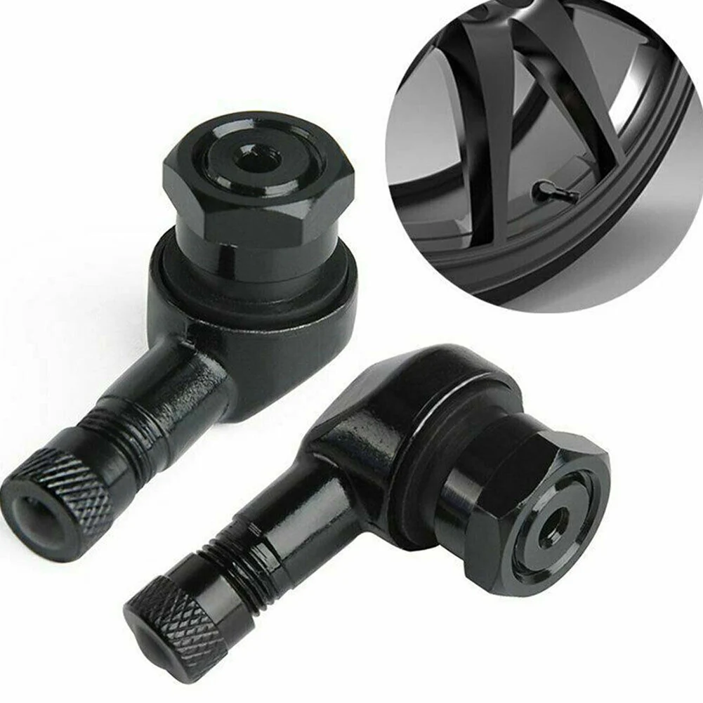 

2pcs Motorcycle Tire Tyre Valve Rim 90 Degree Angle CNC Aluminum Alloy Valve Tire Tubeless Valve Stems Rubber Seals Valve Stems