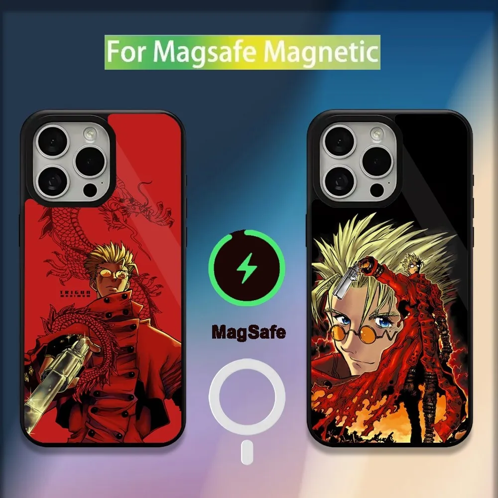Cool Anime T-Trigun Phone Case For iPhone 16 15 14 13 12 11 Plus Pro Max Mini Magsafe Magnetic Wireless Charging