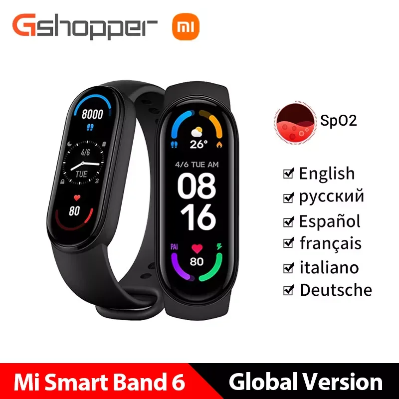

Умный Браслет Mi Band 6 с измерением пульса и уровня кислорода в крови