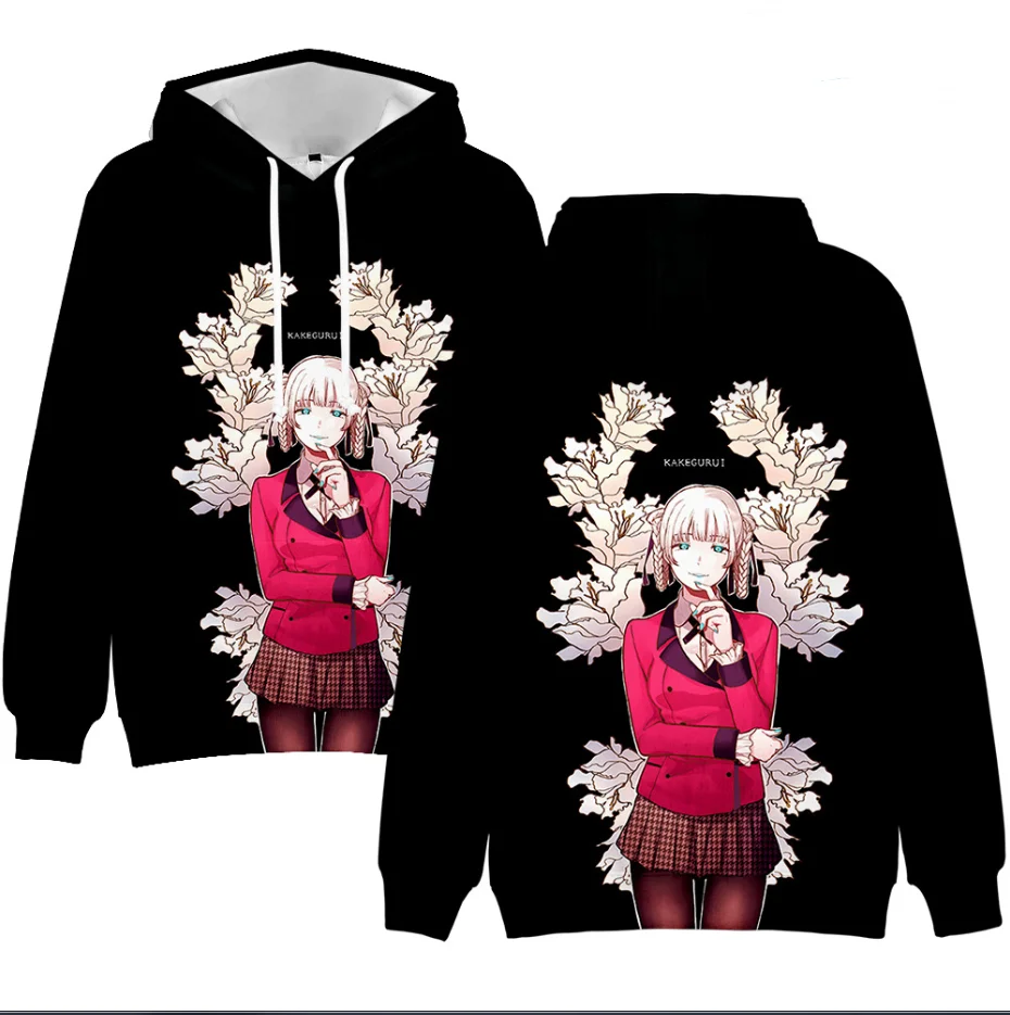 

2021 японское аниме косплей черные мужские женские высококачественные толстовки Harajuku для мальчиков/девочек уличные толстовки Kakegurui