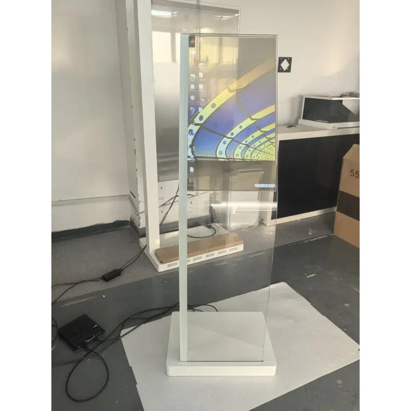 Фото OEM Прозрачный гибкий OLED-дисплей 55 дюймов для помещений, светодиодная пленка на стекле, самоклеящаяся прозрачная пленка для экрана №3