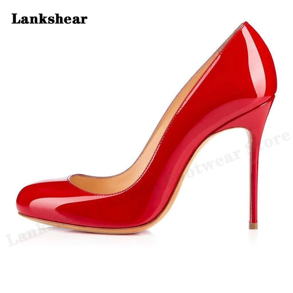Sexy High Heel Shoes Women Round Toe Slip-On Shallow Dress Pumps Stiletto Pumps Slip On Dress Shoes Banquet Pumps Large Size 45