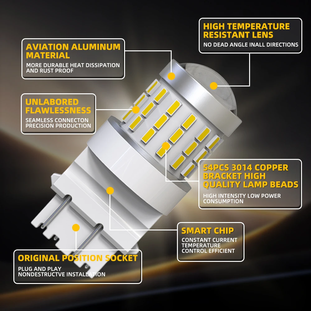 Задний фонарь T25 3157 P27/7 Вт сигнал поворота тормоз 54SMD 12 В белый для Pontiac Grand Prix 2004 2005