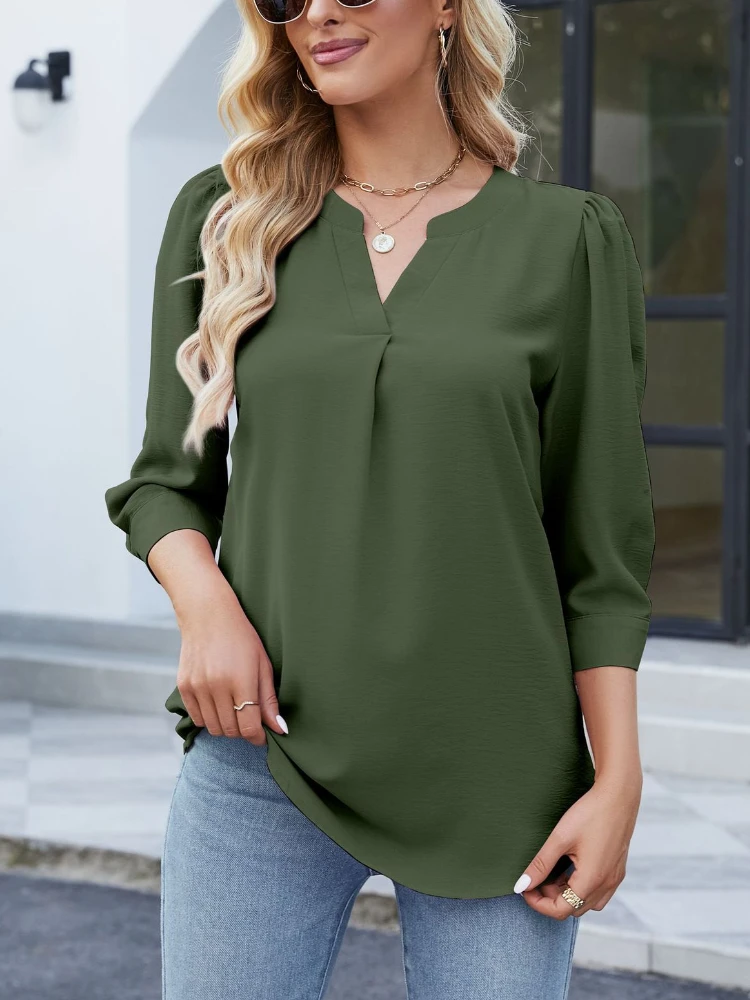

Casual Short Sleeve Chiffon Blouse Women Elegant Office Lady V Neck Loose Shirt Vintage Oversized Tops Summer Blouses Tunics