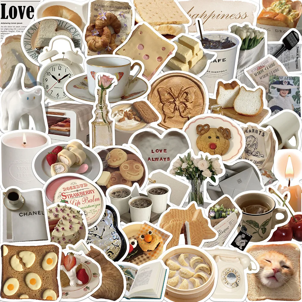 

10/30/50pcs Ins Style Cute Stickers Cartoon Milk Food Decals DIY Fridge Phone Suitcase Laptop Notebook Car Wall Sticker Kids Toy