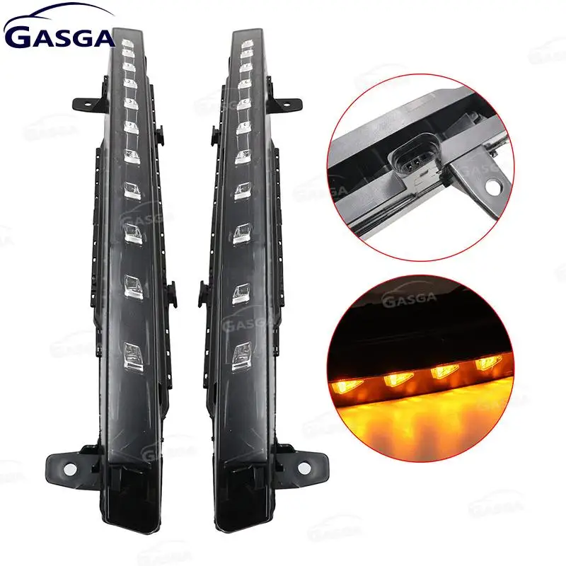 

4л 0953041 E 11 ламп-бусины для Audi Sport версия Q7 2010-2015 4L 0953042 E Светодиодный указатель поворота переднего бампера DRL без динамического поворота