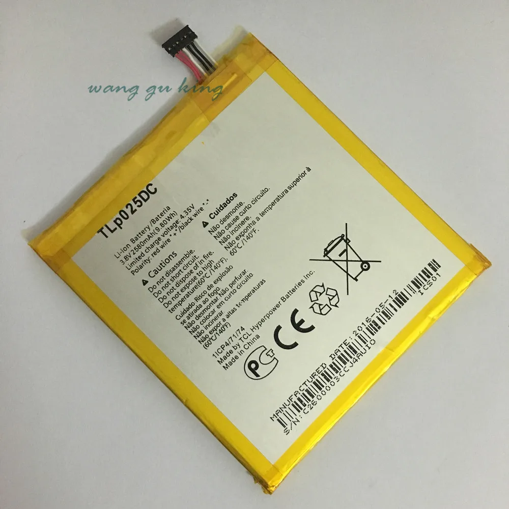 2580mAh TLp025DC Battery For Alcatel Pixi 4 6.0 OT 9001A 9001X 9001D 8050D OT-8050 Baterij Batterie Mobile Phone Batteries |