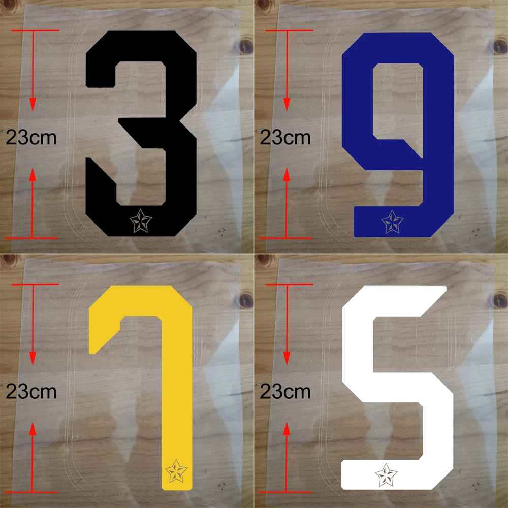 Номер теплопередачи высотой 23 см белый черный синий желтый футбольная