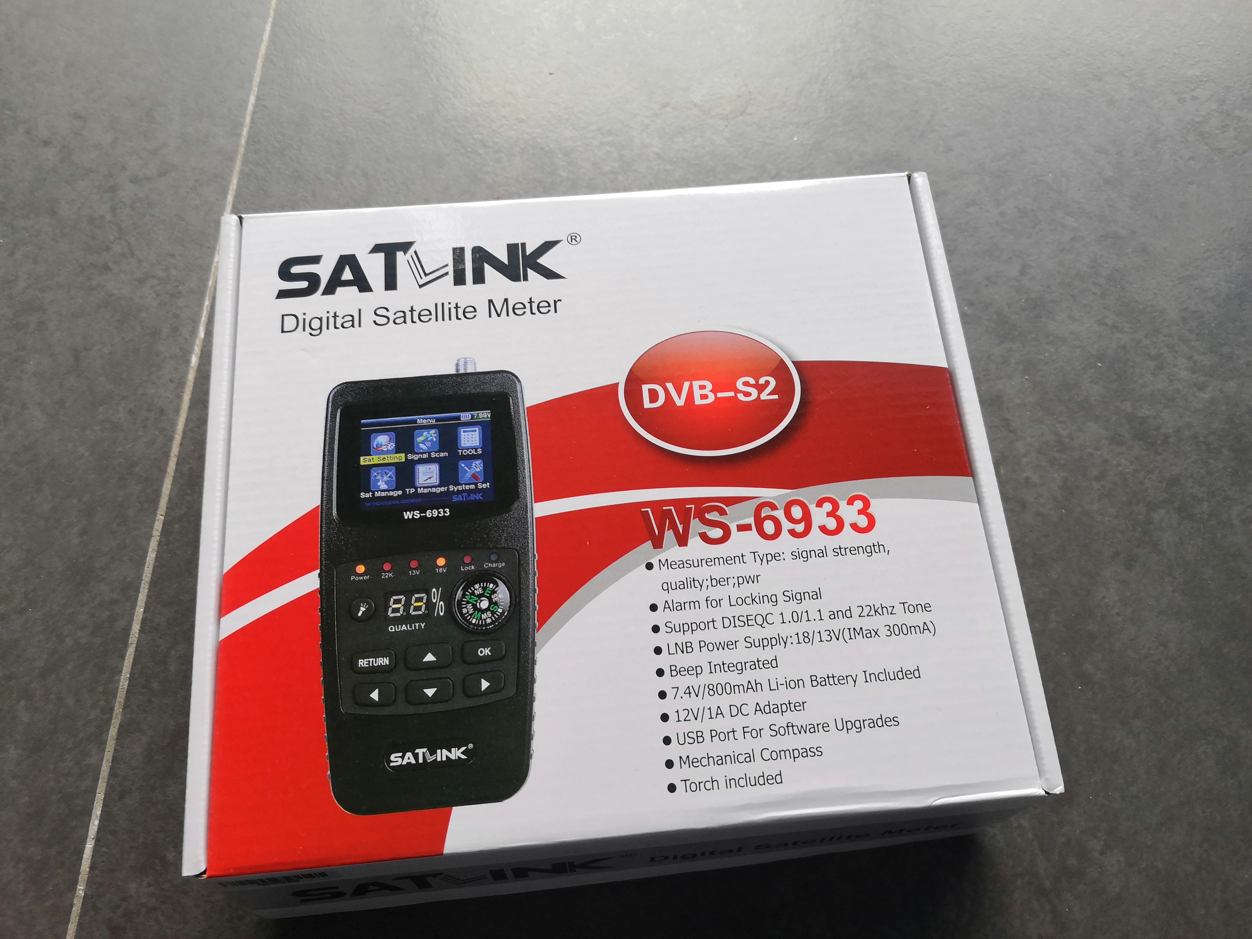Фото Измеритель уровня сигнала спутниковой связи Satlink WS-6933 DVB-S2 FTA C&KU Band, цифровой измеритель спутникового сигнала. №1